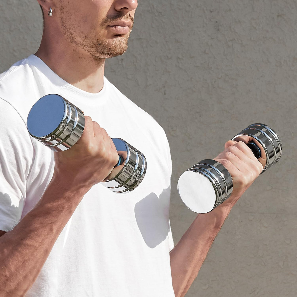 Ultracompact Adjustable Chrome Dumbbells - Premium Steel Performance